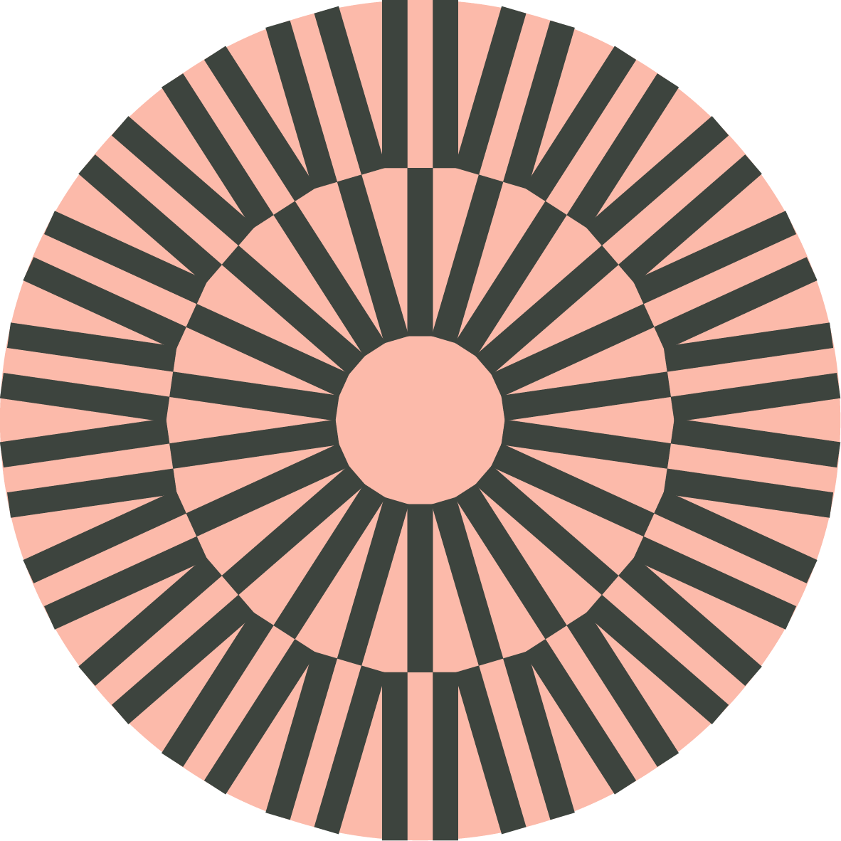 Hypnotic — Geometric Coaster - Blush Pink