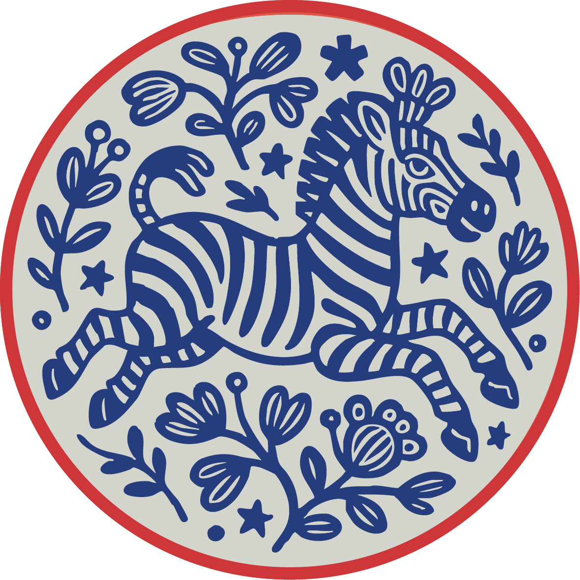 Folk Art Zebra